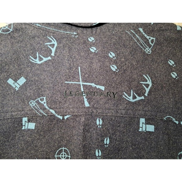 Legendary Whitetails Unisex Large Navy Blue Heavy Flannel Shirt Hunting Outdoor - Picture 10 of 10